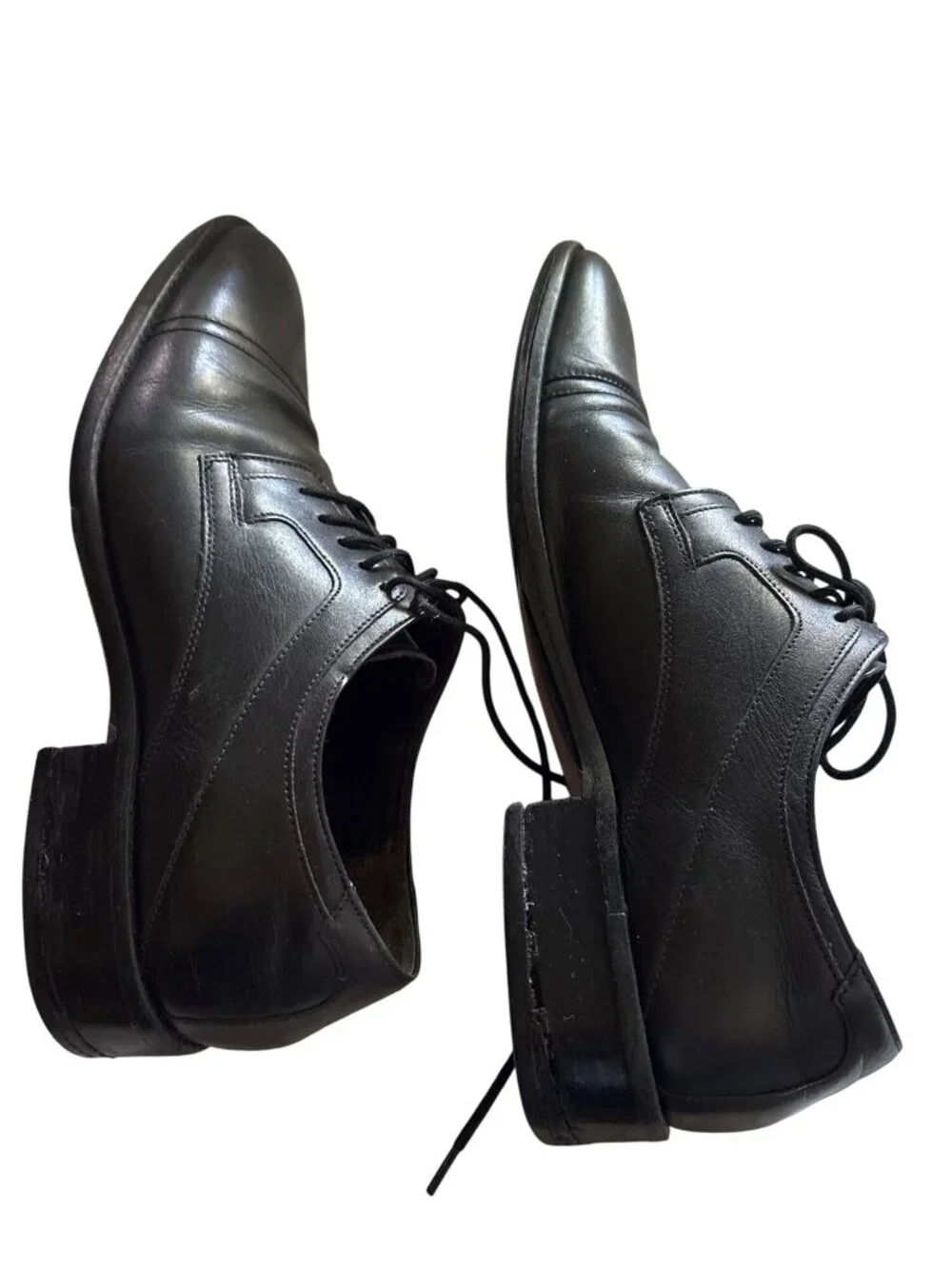 Johnston & Murphy Mens Black Leather Oxford Dress Shoes Size 10.5 M